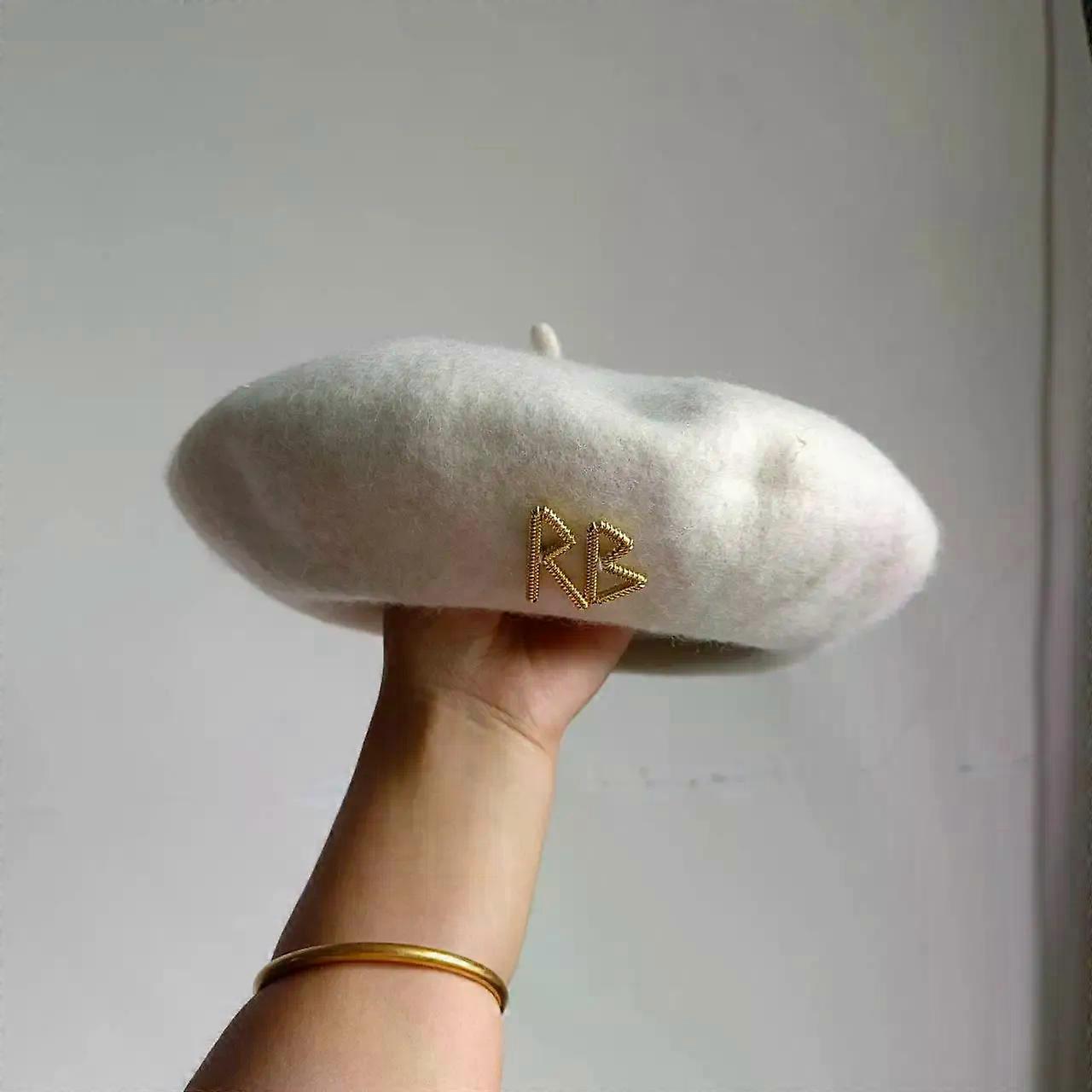 Naisten Ranskalainen Baretti Englanninkieliset kirjaimet Syksy ja Talvi Villahattu Candy Color Naisten hattu