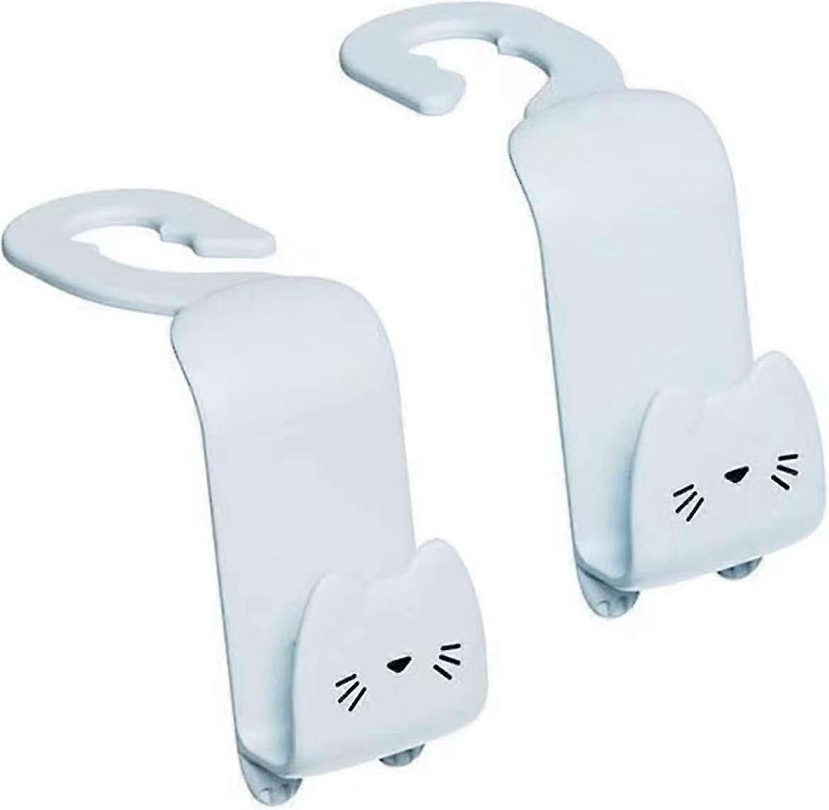 Car Seat Headrest Hooks, 2-Pack Car Storage Headrest Hooks-White
