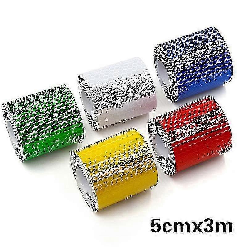 安全警告反光胶带不干胶贴纸汽车卡车贴花条 3m*5cm 卷 - J-Good