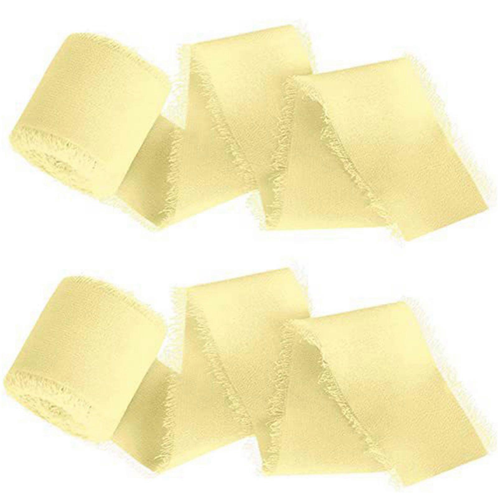2023 Nouveau Hot 5M Effiloché Bord Mousseline de Soie Ruban De Soie DIY Artisanat Noeud Noeud Bouquet Emballage
