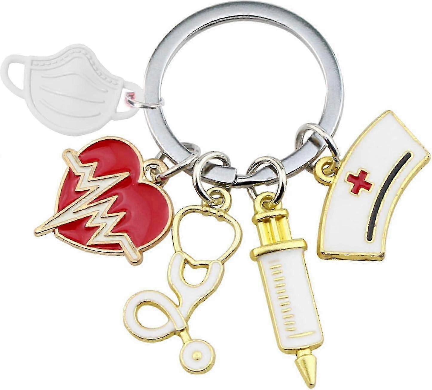 Porte-clés seringue stéthoscope - pendentif coeur pour l’appréciation de l’infirmière