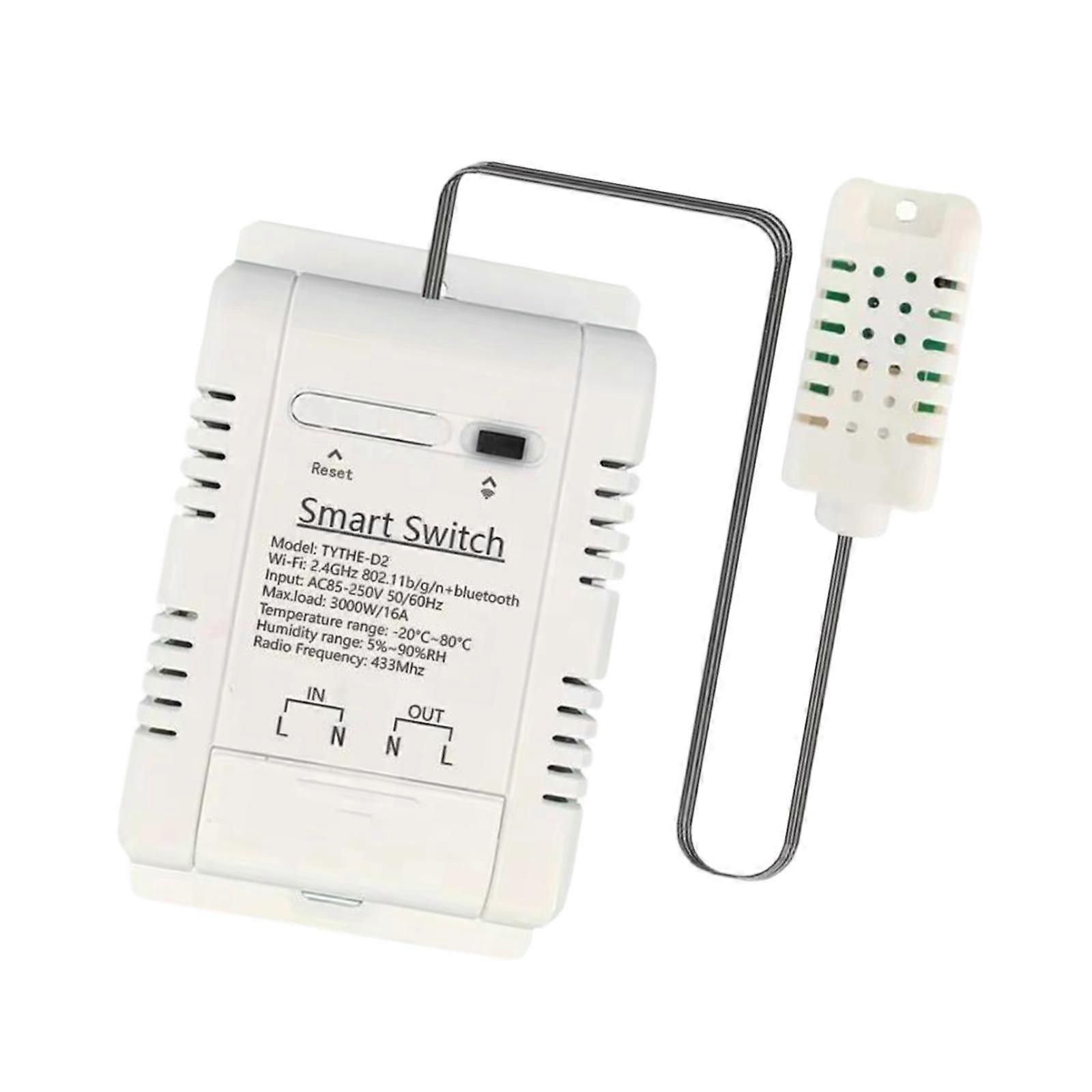 Temperature and Humidity Monitor Switch 3000W 85-250V Thermostat Socket
