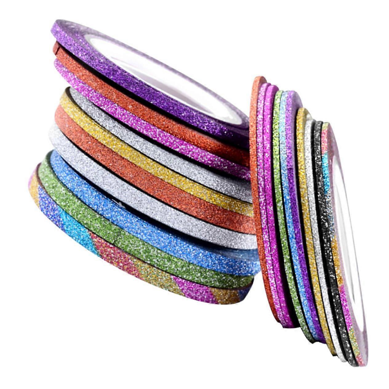 Self Adhesive Nail Art Striping Tapes Set - 30pcs in 3 Sets, Various Colors and Widths for DIY Nail Decoration