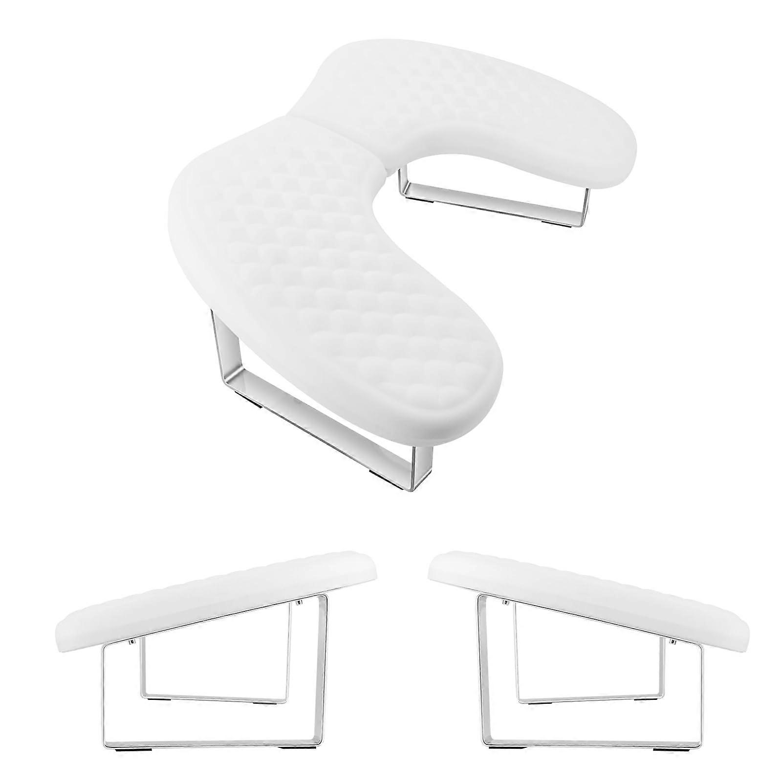 Arm Rest for Nails Tech,U Shape Comfortable Nail Arm Rest Cushion,Detachable Pillow Manicure Hand Rest Holder with Antislip Legs,Memory Foam(White)