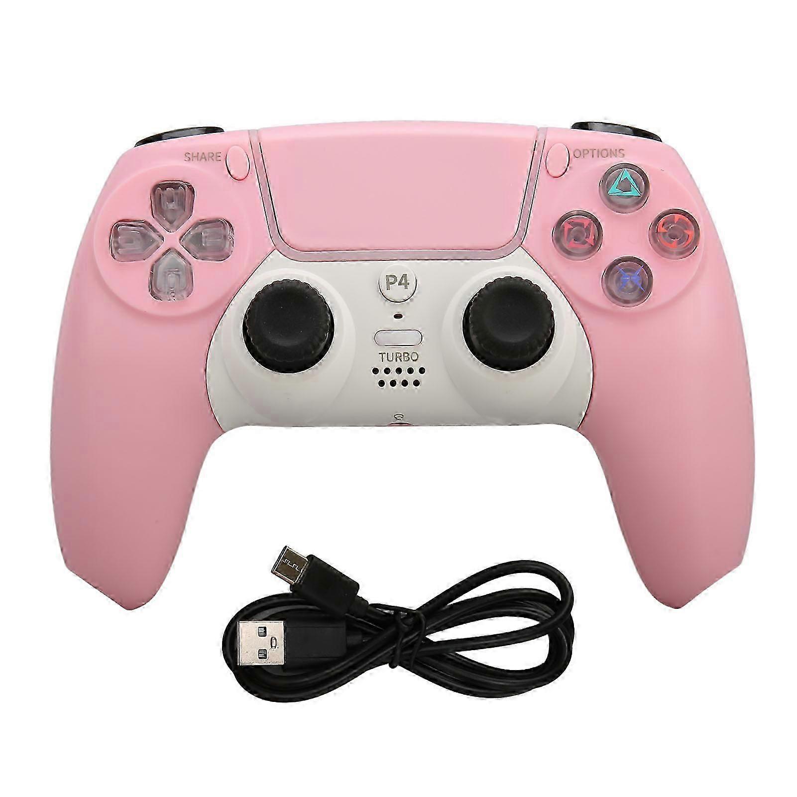 Bluetooth Controller Rechargeable Wireless Gamepad Joystick for PS4 for PS5 for Windows 7 8 10 PC Tablet Pink