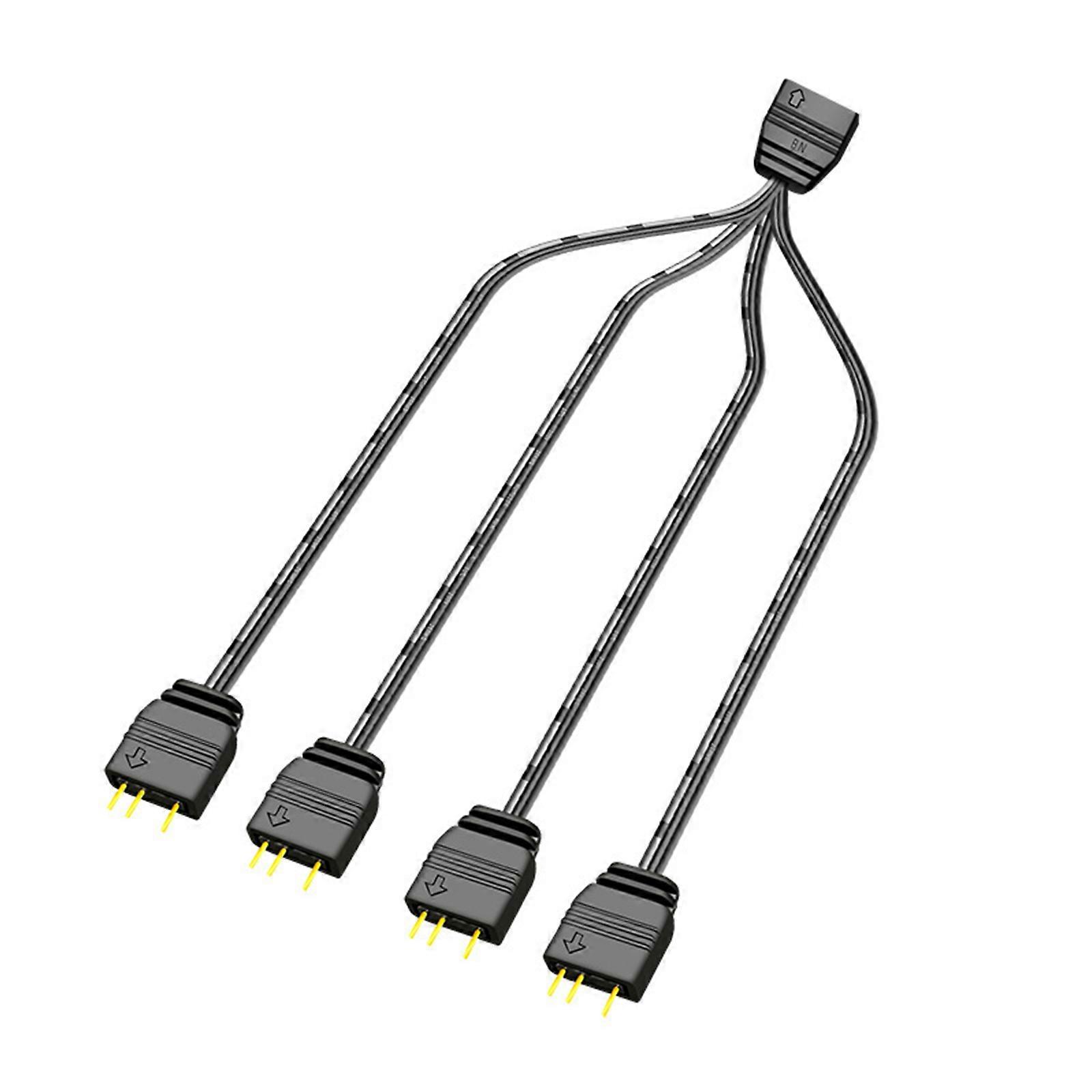 ARGB 5V 3Pin Extension Cable Adapter 33cm 1 to 4 RGB Splitter Cable Cord forMSI AURA LED Splitter