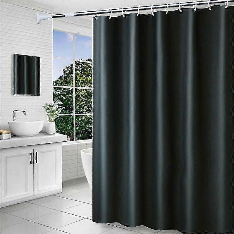 Shower Curtain 240x180 Cm, With Hooks, Extra Large, Weighted, Anti-mildew, Black, Waterproof, Large Bath Curtains, Peva Fabric, Antibacterial, Machine