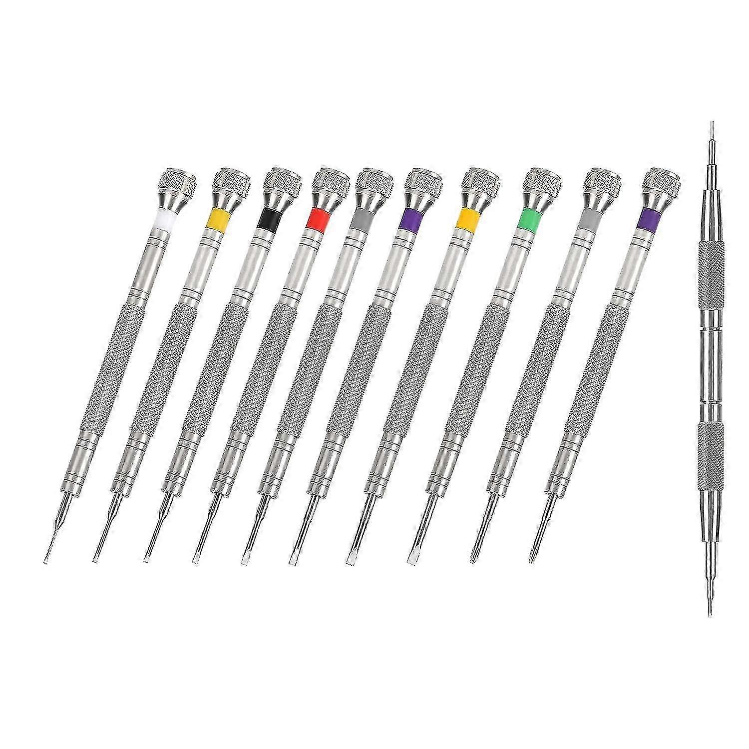 10pcs Watchmaker Screwdriver Set with Bar Tool for Watch & Eyeglass Repair