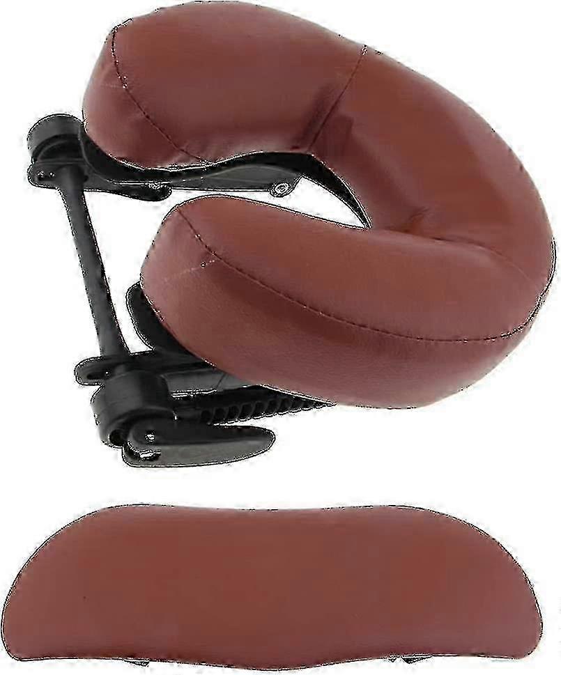 3-Piece Massage Table Set - Adjustable Headrest, Armrest Pads, Leather Cover, Red