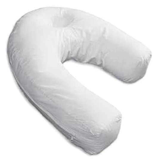 UShaped Pillow, Plus Side Sleeping Pillow, UShaped Lumbar Support Pillow, Neck Rine, Sleep Buddy White