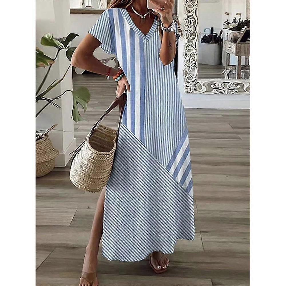 HNXC Women's Fashion Summer Spring Short Sleeve V-Neck Casual Dresses