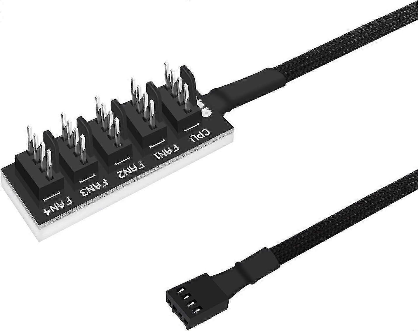 4-Pin PWM Fan Splitter Hub - 1-to-5 for ATX PC Case Fans