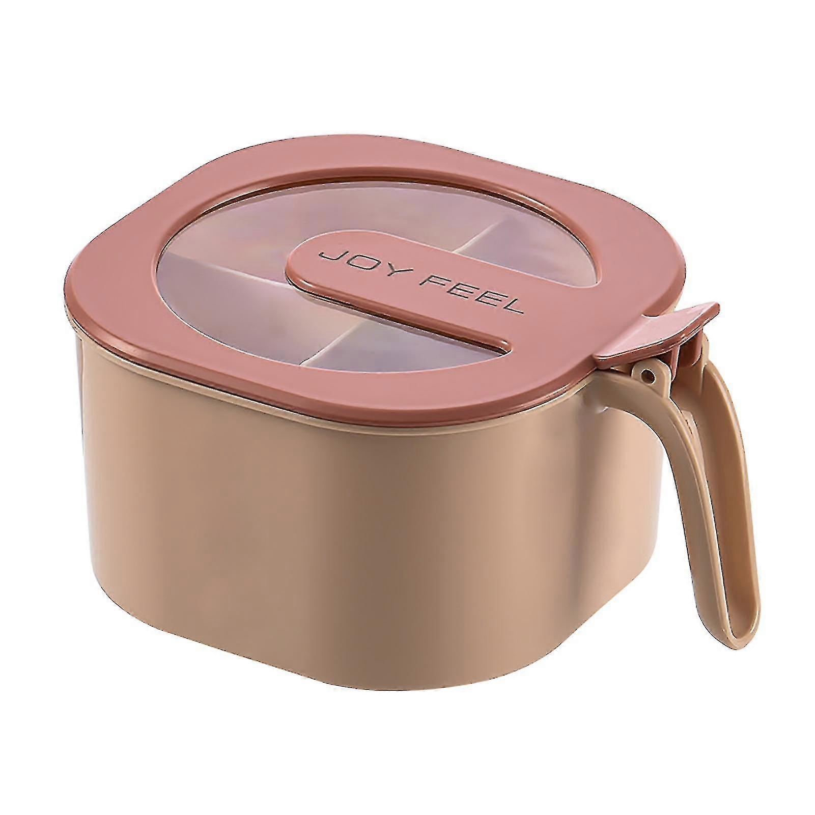 4 Grid Seasoning Box Salt Pepper Jar Kitchen Storage Container Pink