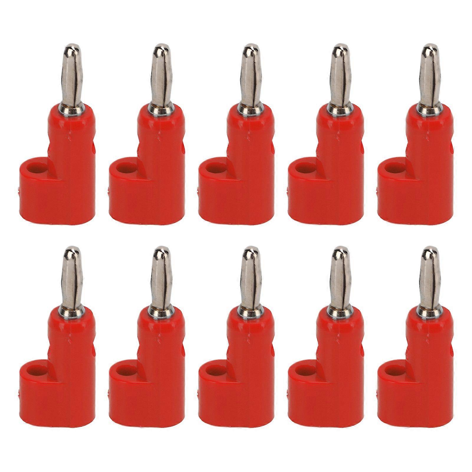 10Pcs/Set 4mm Solderless Banana Plug Stackable Open Screw 30V AC60V DC Maximum 24A for Electronics Industrial Equipment