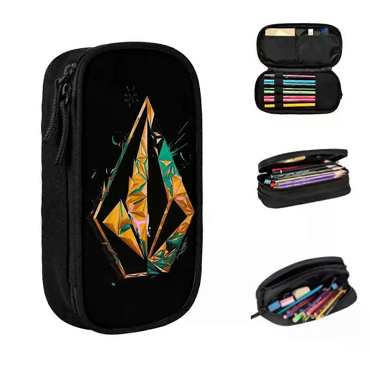 TF2878 Volcom Λογότυπο Μολύβι Θήκες Μεγάλες τσάντες στυλό αποθήκευσης Κουτί στυλό Μολύβι θήκη για αγόρια κορίτσια Μαθητές Γραφική ύλη Γραφείο σχολείου