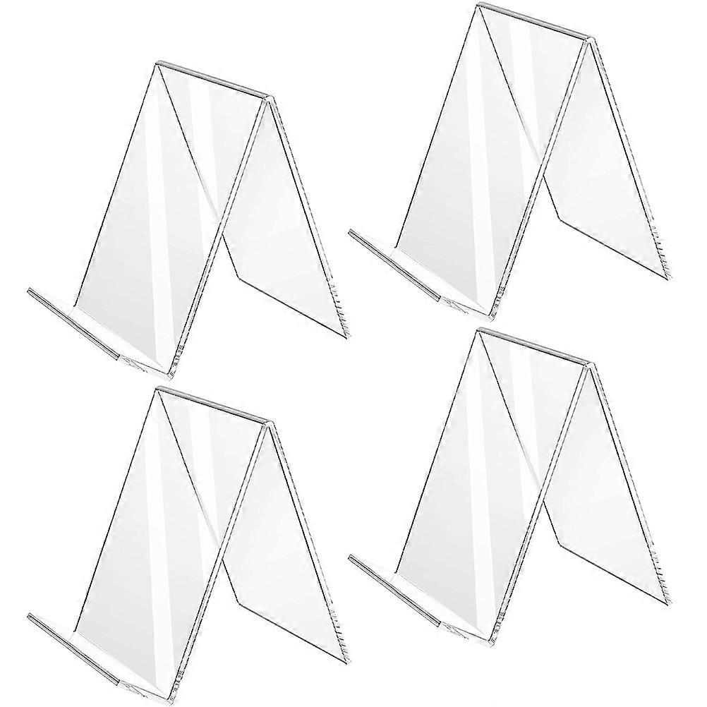 4pcs Transparent Acrylic Sign Holders for Menus, Photos, and Information – Lightweight, Stable Display Stands with Clear Design for Easy Viewing