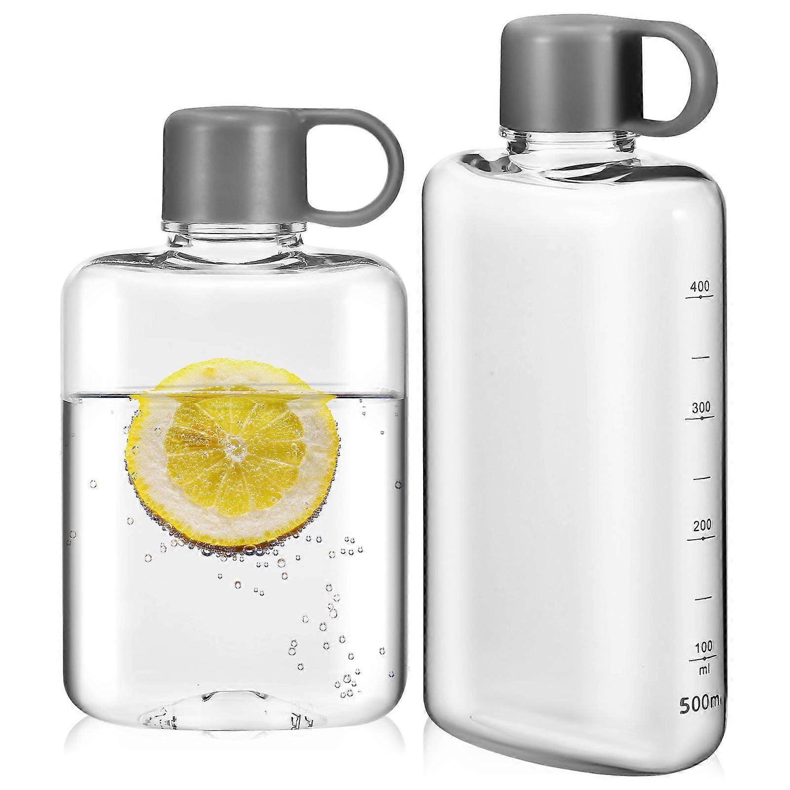 platt vattenflaska 2st tritan resekolv läckagesäker bärbar för utomhusaktiviteter minimalistisk design bekväm bärring