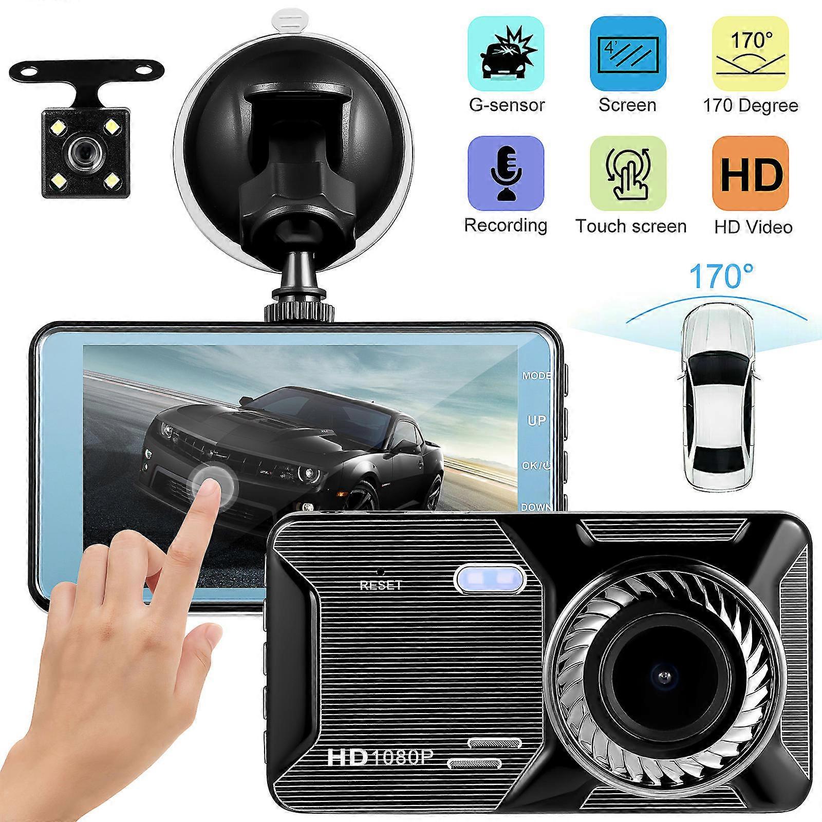 Dash Cam Front And Rear Dual Lens Recording 1080P Video Driving Touch Screen 1Set