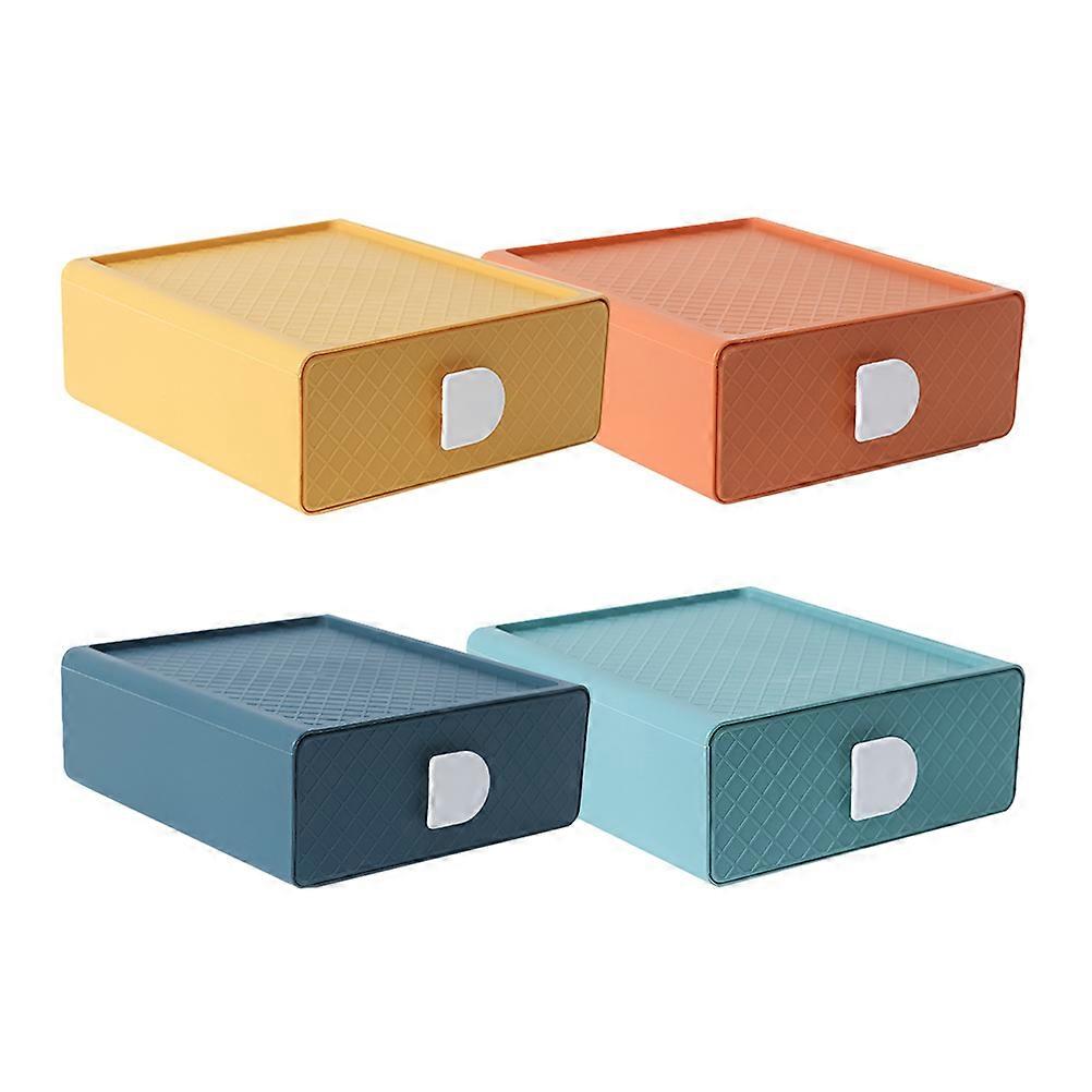 Multi-level Desk Organizer For Makeup Tabletop Drawer Organizer Stackable Storage Holder 4Pcs