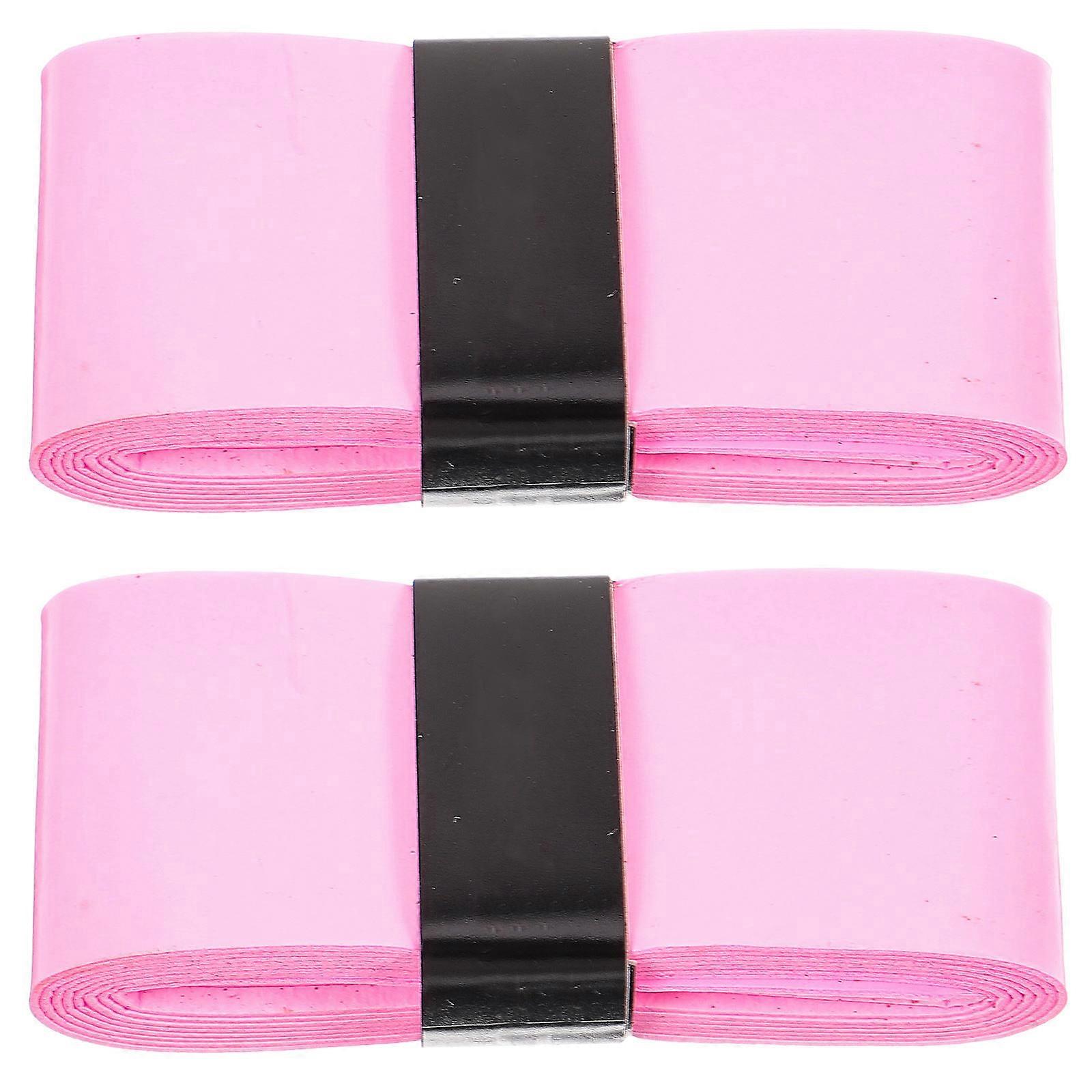 Badminton Racket Tapes Fishing Rod Grip Tape Sports Enthusiasts Pink 110x2.5cm Anti Slip 1 Pair