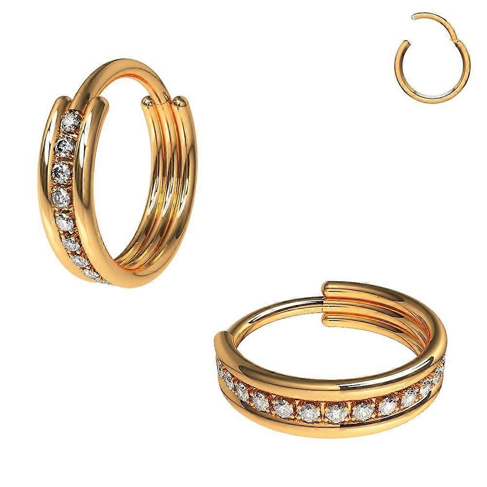 316L Surgical Steel Center Jewelled Hinged Segment Clicker
