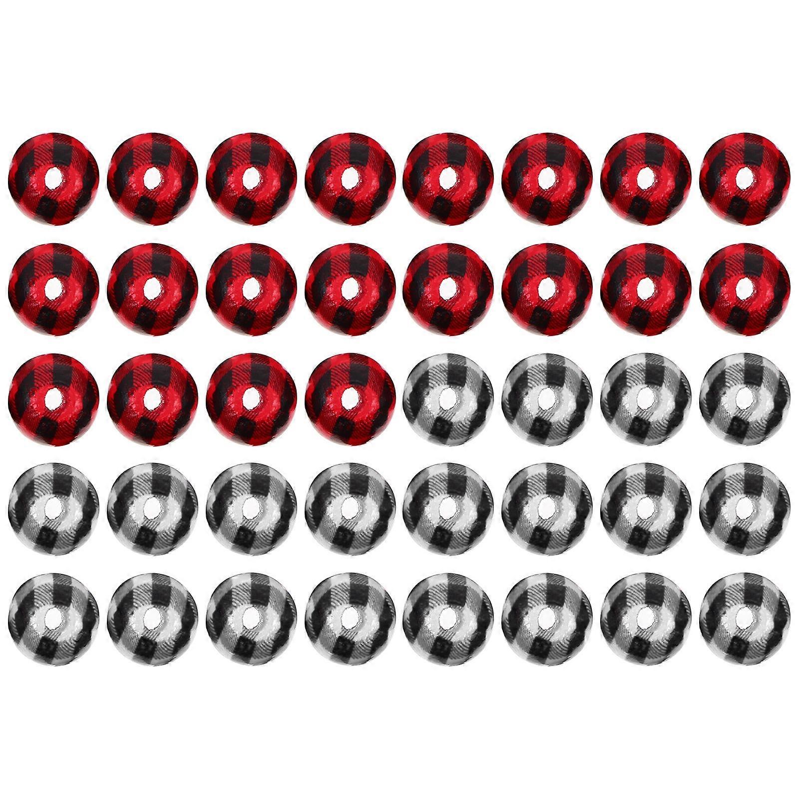 Crafts Diy Wood Bead For Friends Who Like Diy Black and Red 1.6x1.6cm 4mm Hole 40Pcs