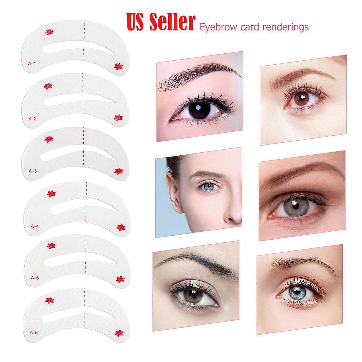 Eyebrow Shaping Stencils Make Up Tool Brow European and American Style Multi Color 9 Different Shapes Silicone Eyebrow Grooming Card 9Pcs