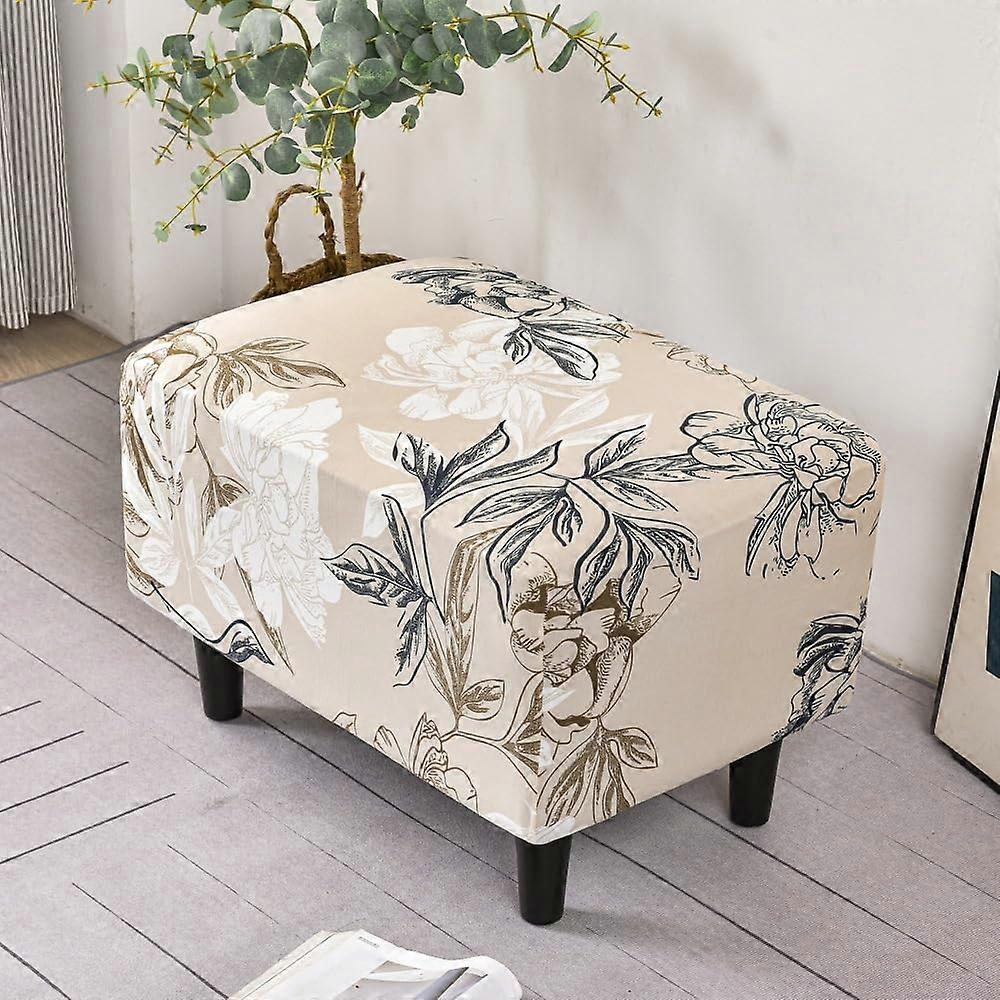 Stretch Footstool Ottoman Covers Rectangular With Non Slip Elastic Underside 39.9 x 60.9 cm Model A30