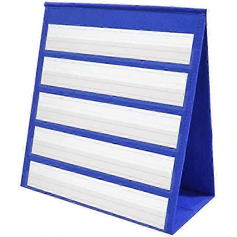 Desktop Pocket Chart Double-Sided and Self-Standing Mini Pocket Chart Stand for Individual or Small