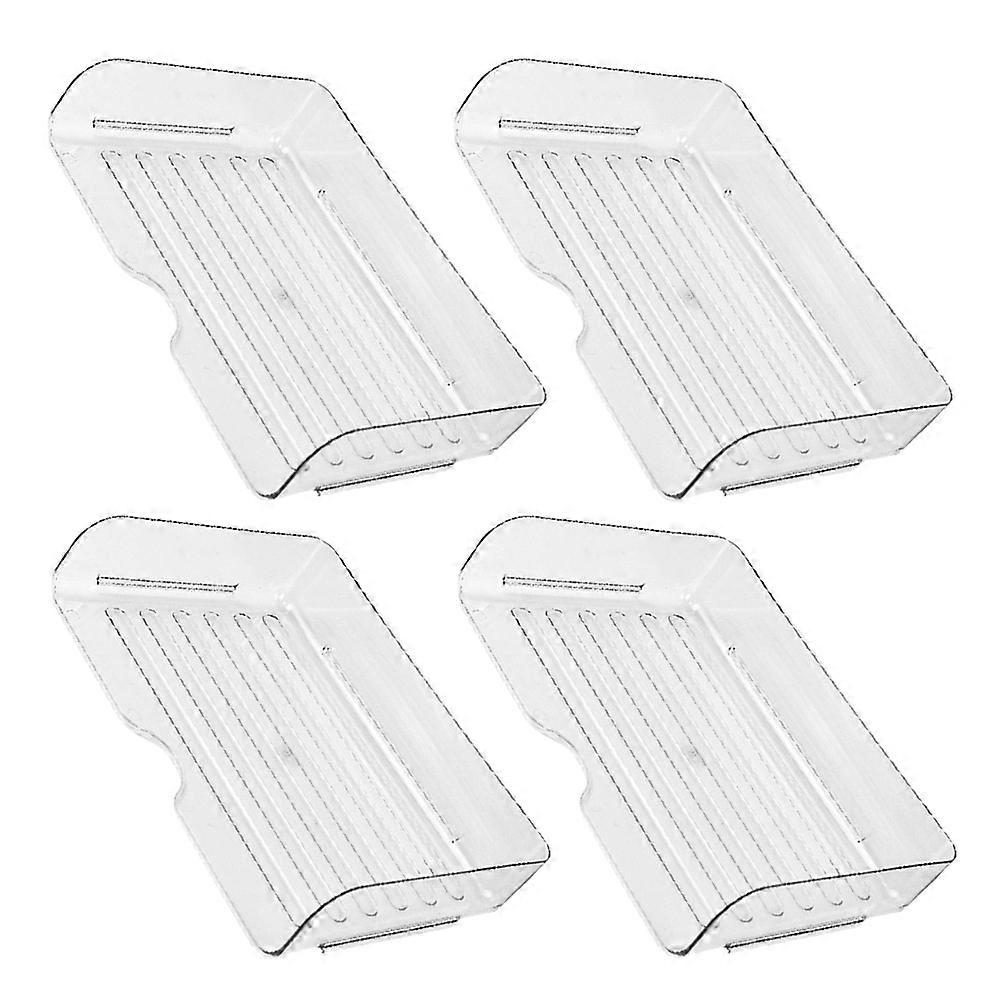 Desk Paper Tray File Storage Space-saving Rectangular Shape Transparent 4Pcs