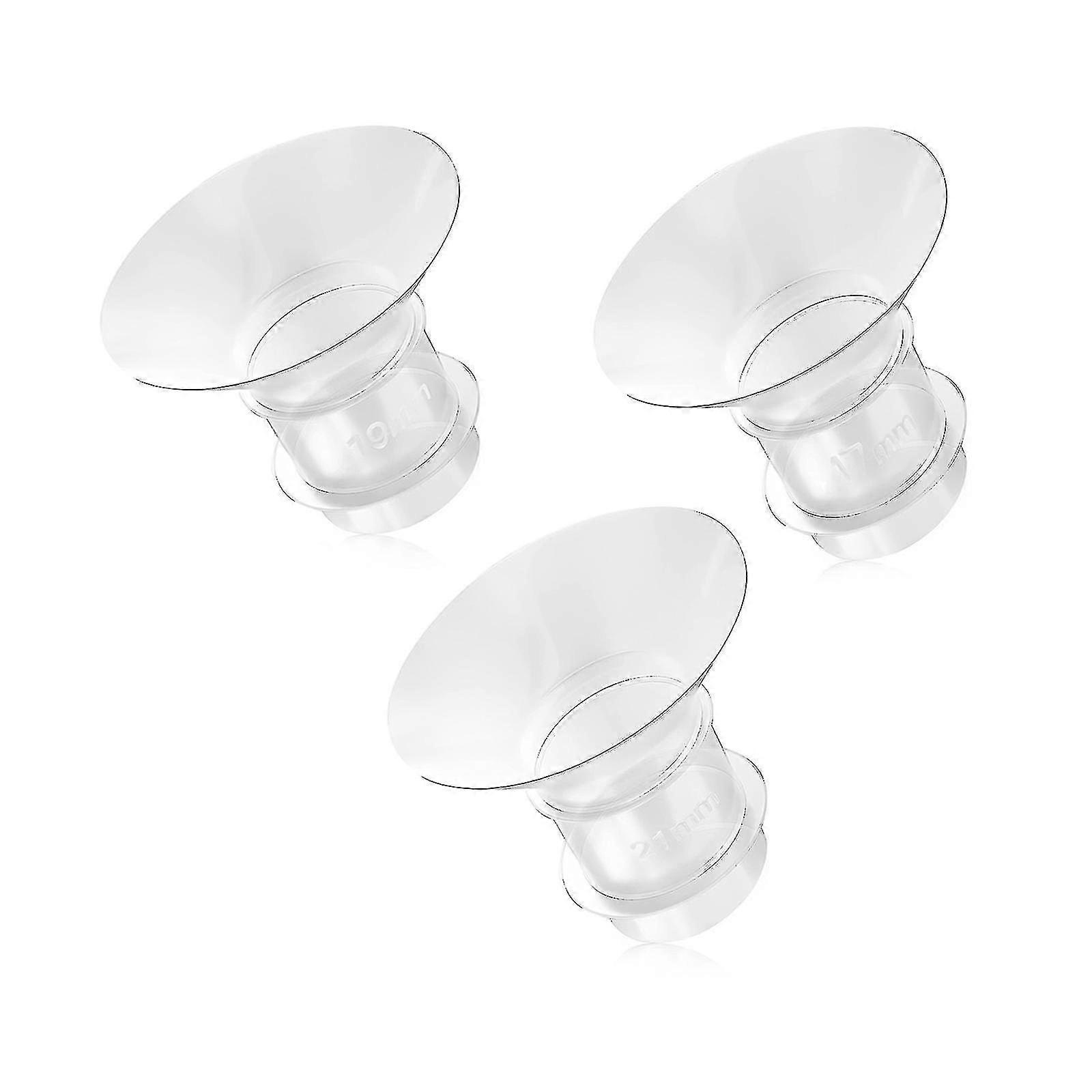 3pcs Breast Pump Flange Inserts 17mm 19mm 21mm Replacement