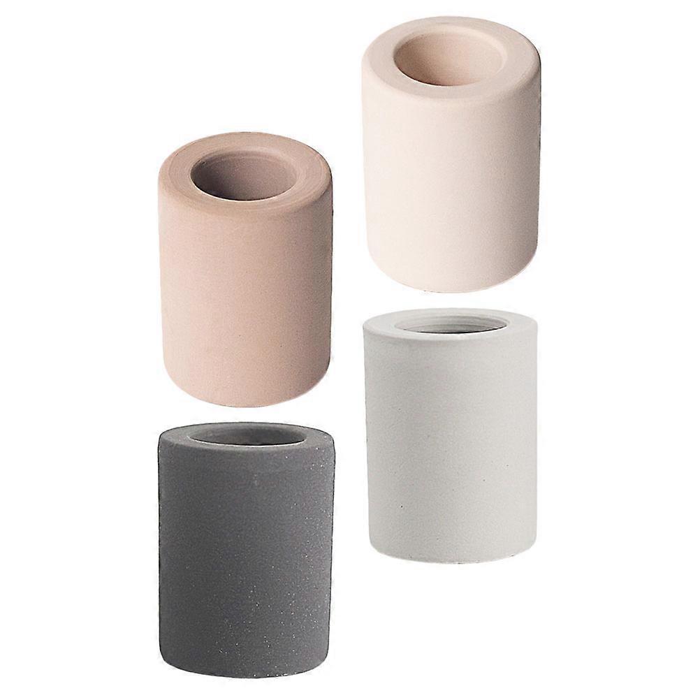 Diatomite Toothbrush Holders Creative Square Base Bracket for Home Use Gray Color Easy Cleaning 4Pcs