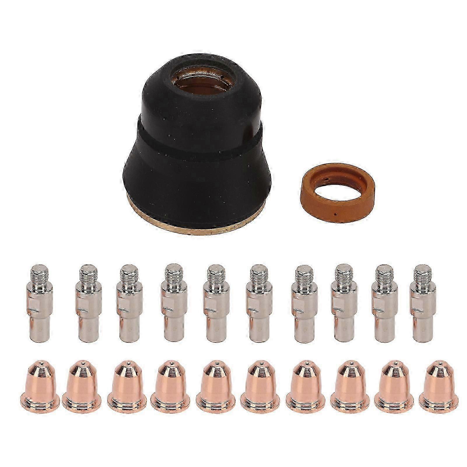 22Pcs Plasma Cutter Consumables Electrode Nozzle Shield Cup Torch Cutting Accessory