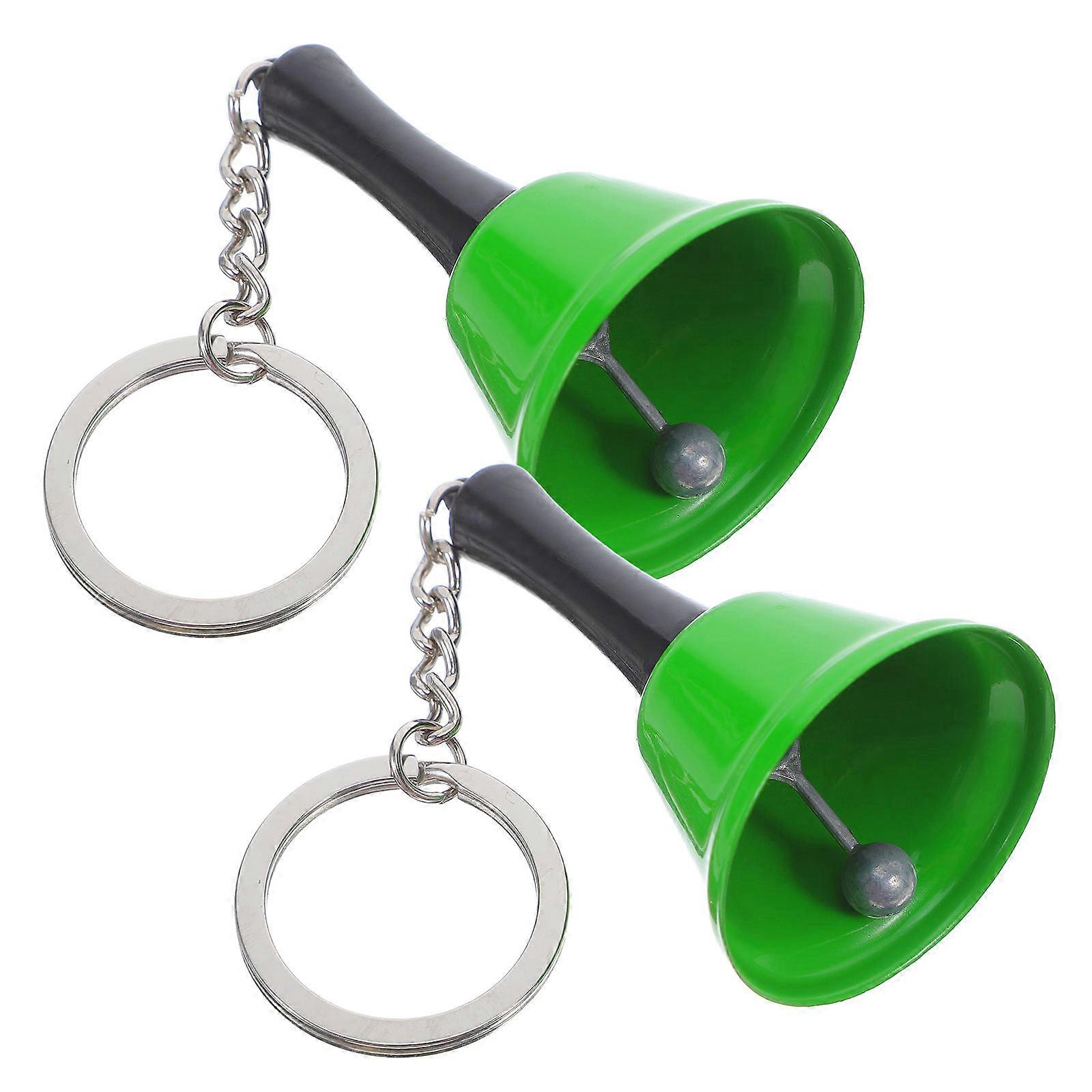Bell Keychain Pendant Metal Handheld Bells Keychain For Kids Development Christmas Keyring Pendant 4.7X1.5X1.5in Auditory Development 2Set