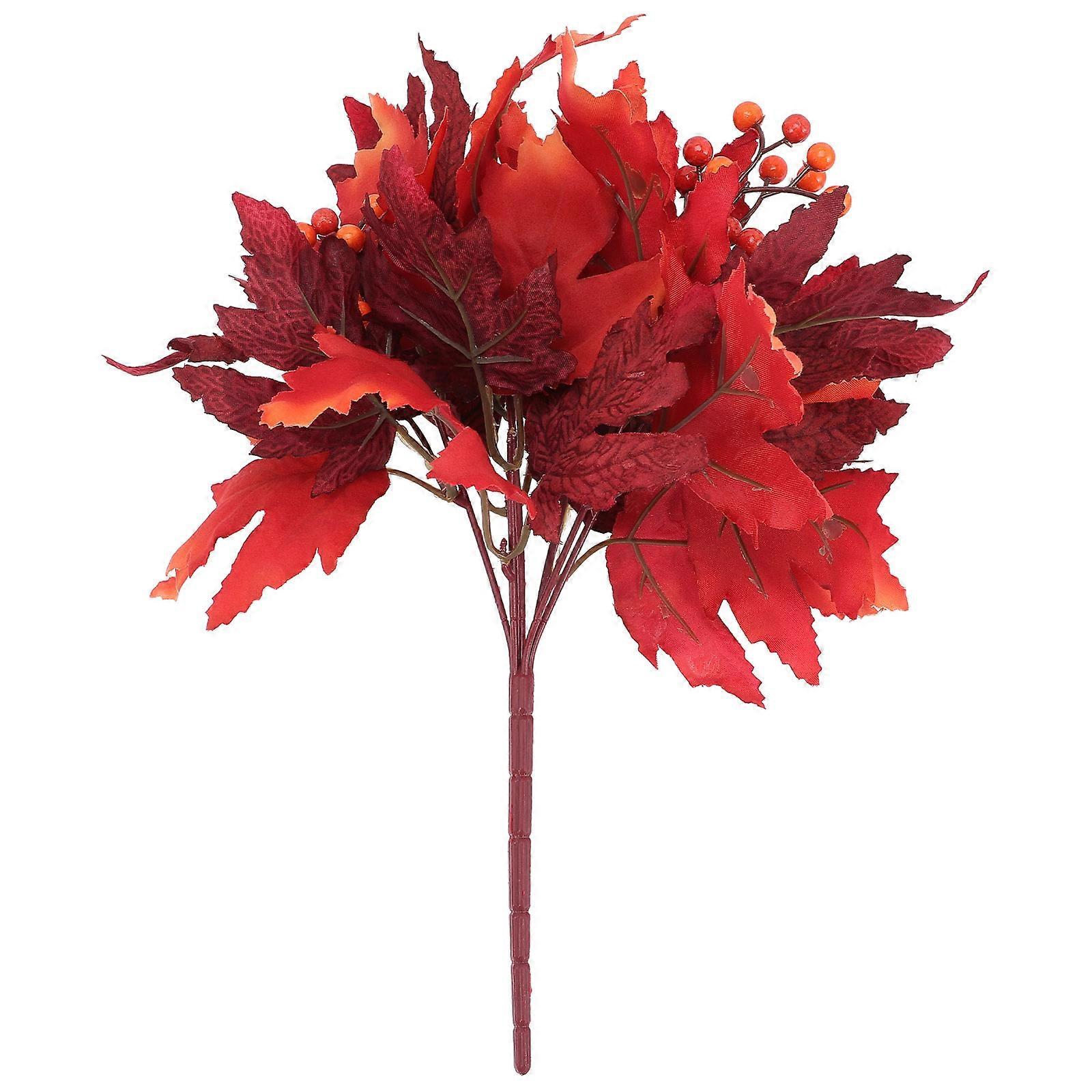 Artificial Maple Branches Maple Leaf Shape Home Decoration Assorted Color 34x12cm DIY Holiday Floral Arrangements 1Set