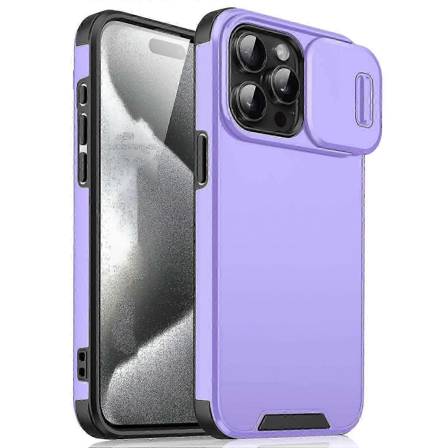 Case for Compatible with Certain Brand Phone with Slide Camera Cover PC+TPU Shell