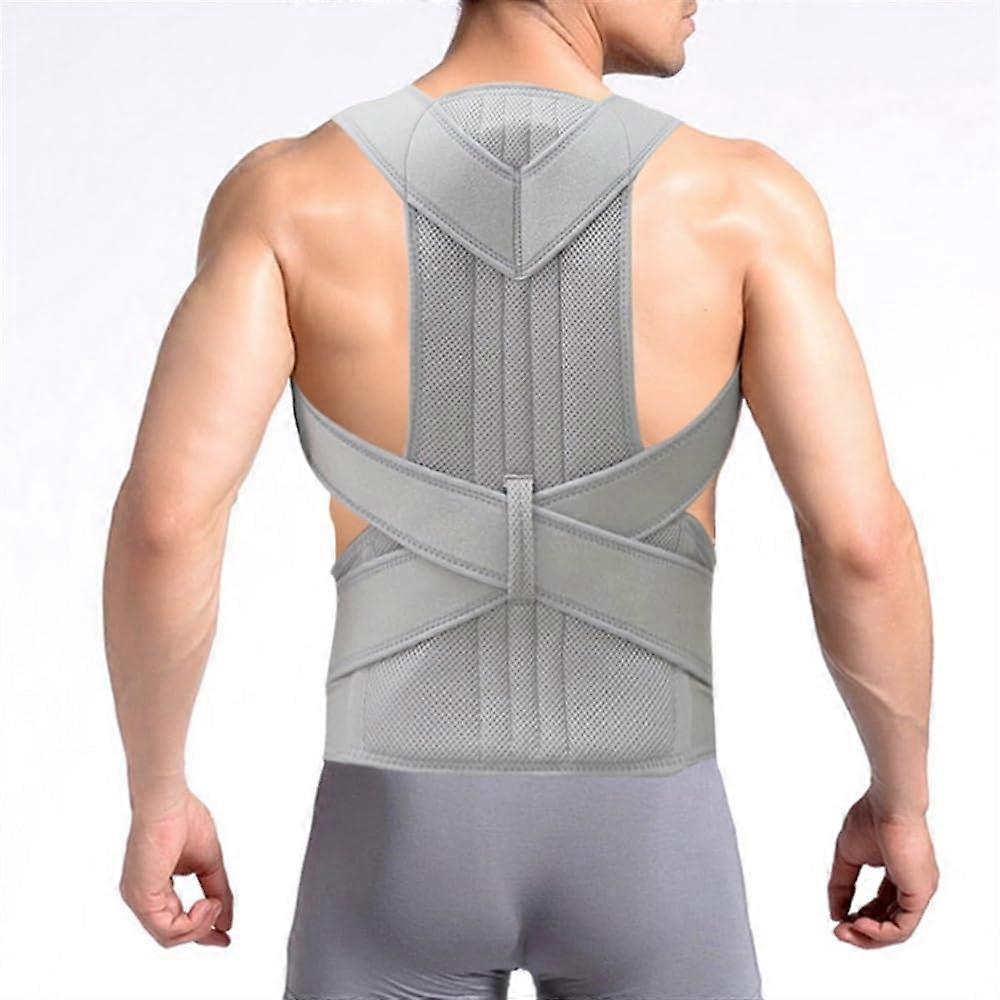 S5XL Plus Size Posture Correction Unisex Breathable Lumbar Support (Grey)