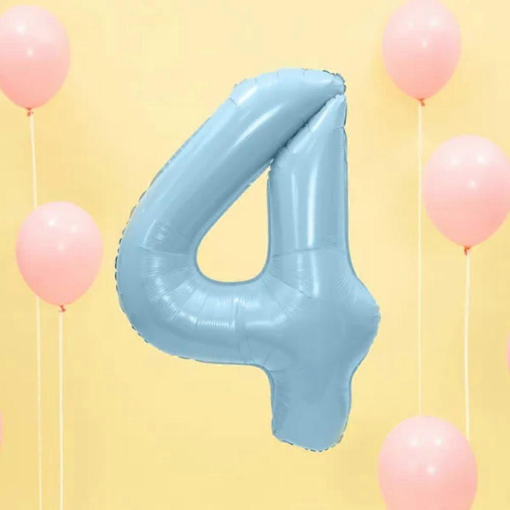 Large Blue Number 4 Balloon