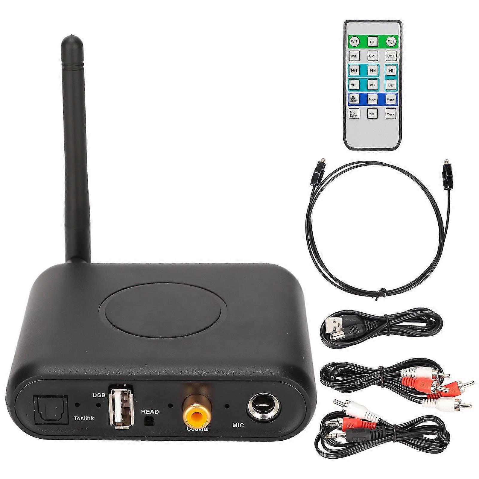 Bluetooth 5.0 Wireless Stereo Adapter with Remote Control for Speaker PC Projector