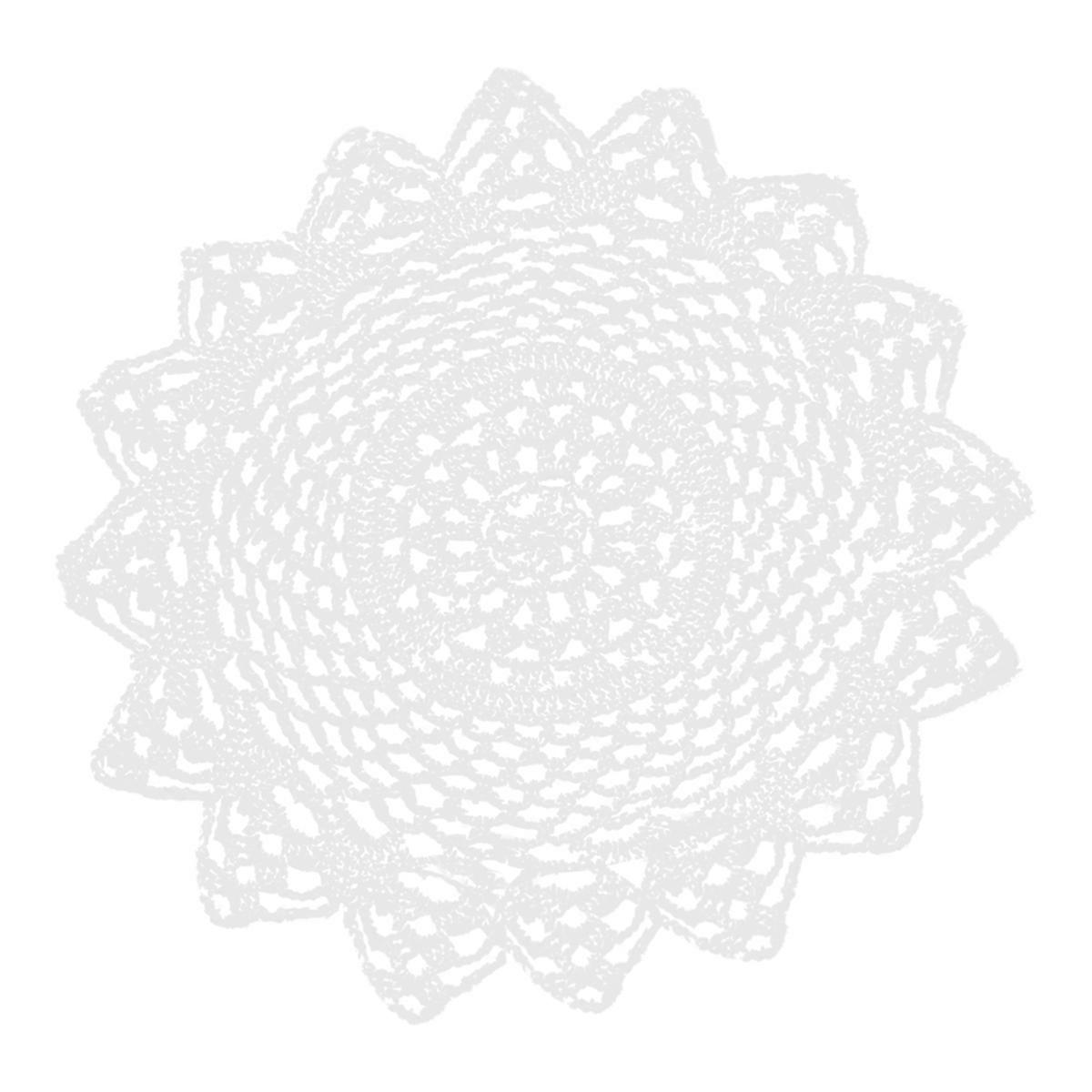 Woven Table Mats Cotton Mat For Food European Style Placemat 30cm Diameter Dining Accessory White Color 1Pack