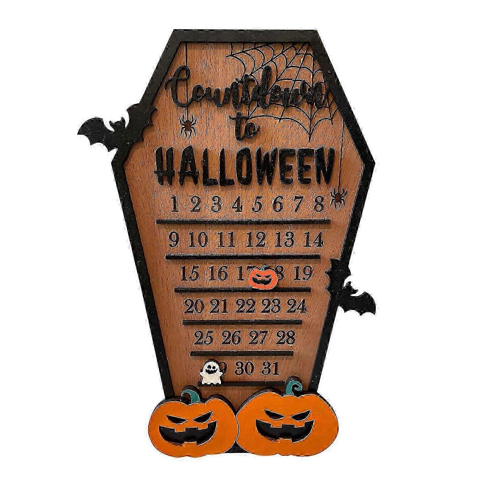 Halloween Coffin Countdown Calendar - DIY Wooden House Shaped Design