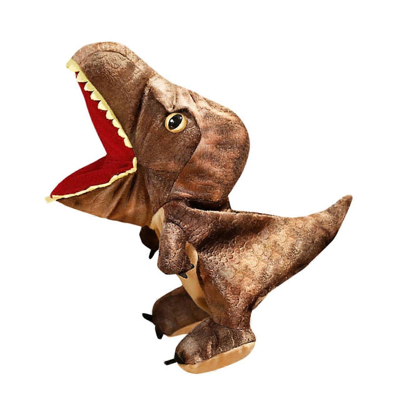 Dinosaur hand puppet, hand puppets for animal, dinosaur puppet, PP cotton, brown