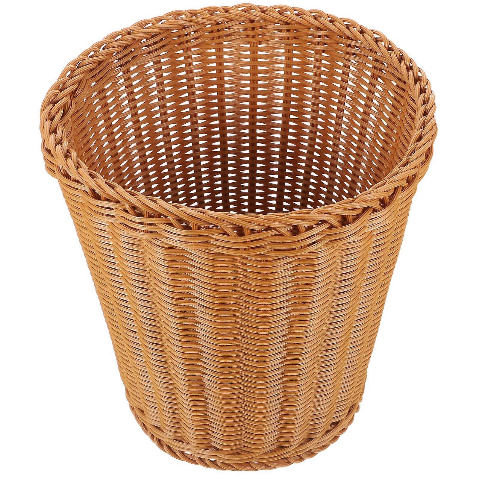 Wicker Waste Baskets Plastic Round Room Study .50X21.00X16.00CM Garbage Collection 1Pack