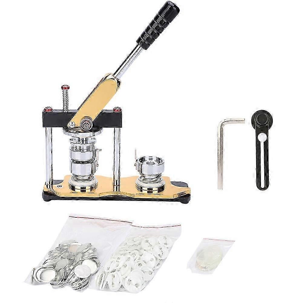Aluminum Alloy 32mm Rotate Button Machine Manual Badge Maker for DIY