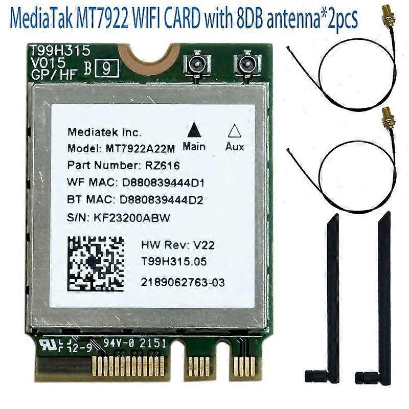 Wi-Fi 6 MT7922 Wireless LAN Card 2400Mbps Wifi Card 2.4/5/6G Dropship