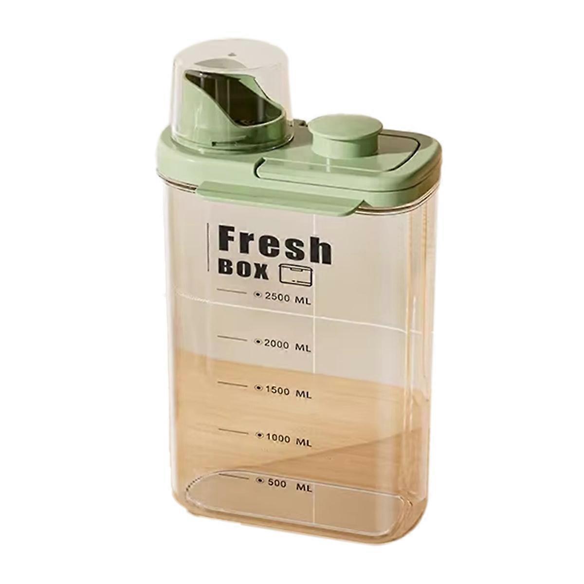 Airtight Food Storage Container Set - Moisture-Proof Kitchen Organizer with Measuring Cup, Fresh-Keeping Sealed Jars A
