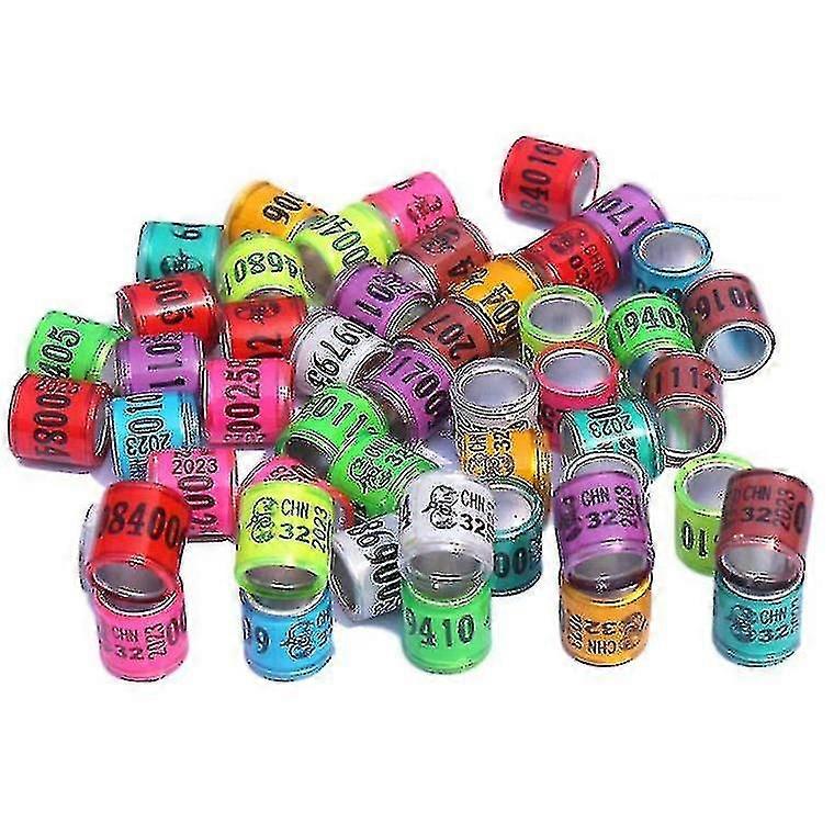 100 pcs Racing Pigeon Rings, Multi-color, Closed Ring