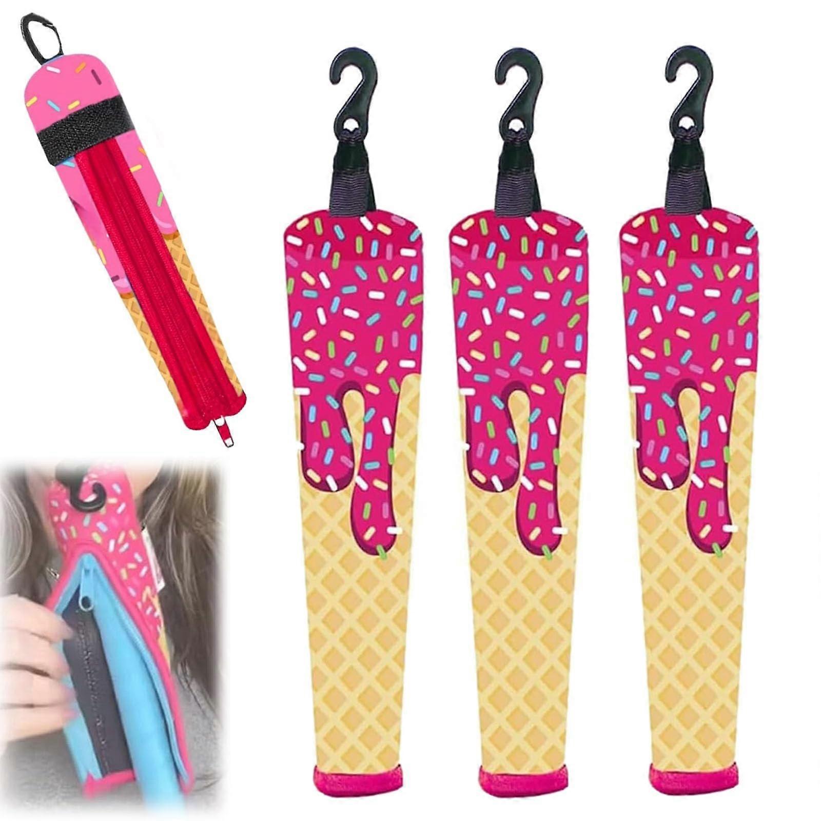 Ice Cream Protective Baseball Bat Handle Cover, Baseball and Softball Grip Cover, Cozy Zippered Handle Sleeve, Ideal for Teens and Adults – 3pcs