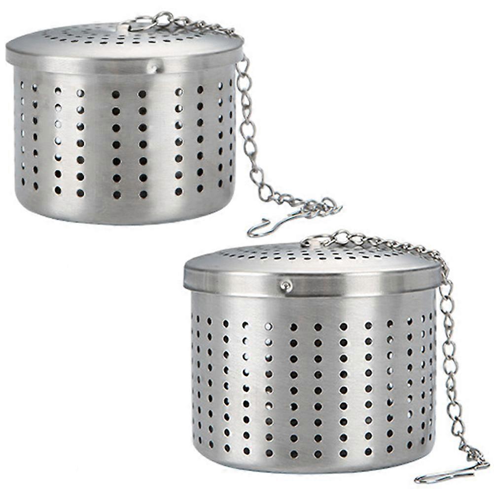 Professional Tea Leaf Strainer Heat Resistant Brewing Tool Tea Dregs Filtering Silver 6.7X6.7CM 2Pcs