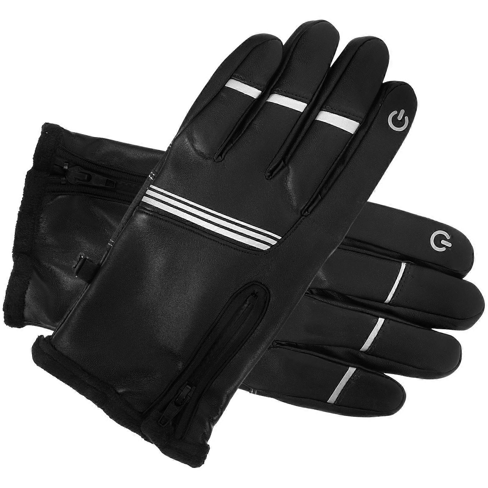 Touch Screen Bike Gloves Fitness Professional Design Mountain Climbing 1 Pair Black Windproof